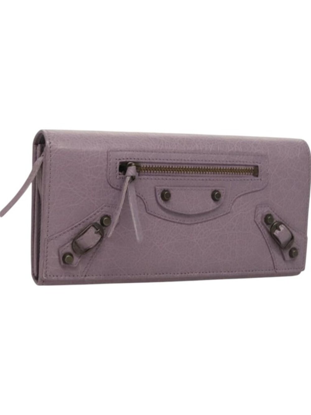 BALENCIAGA Classic Continental Zip Wallet Leather Purple 253038